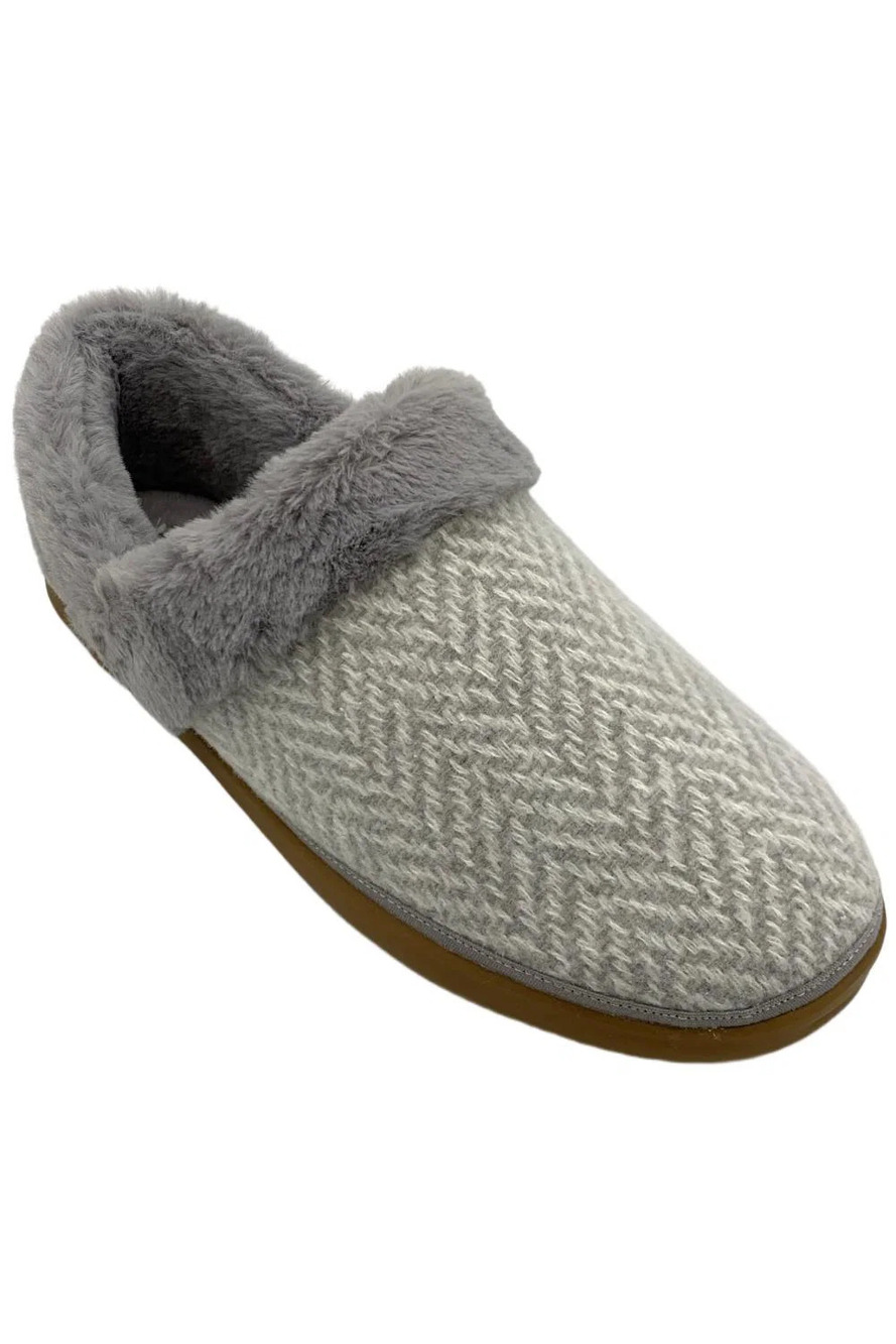 TOMS Women's Oslo Convertible Slipper Drizzle Grey Herringbone - Medium